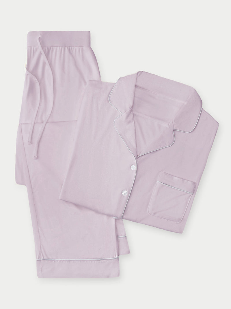 Women's Stretch-Knit Long Sleeve Bamboo Pajama Set