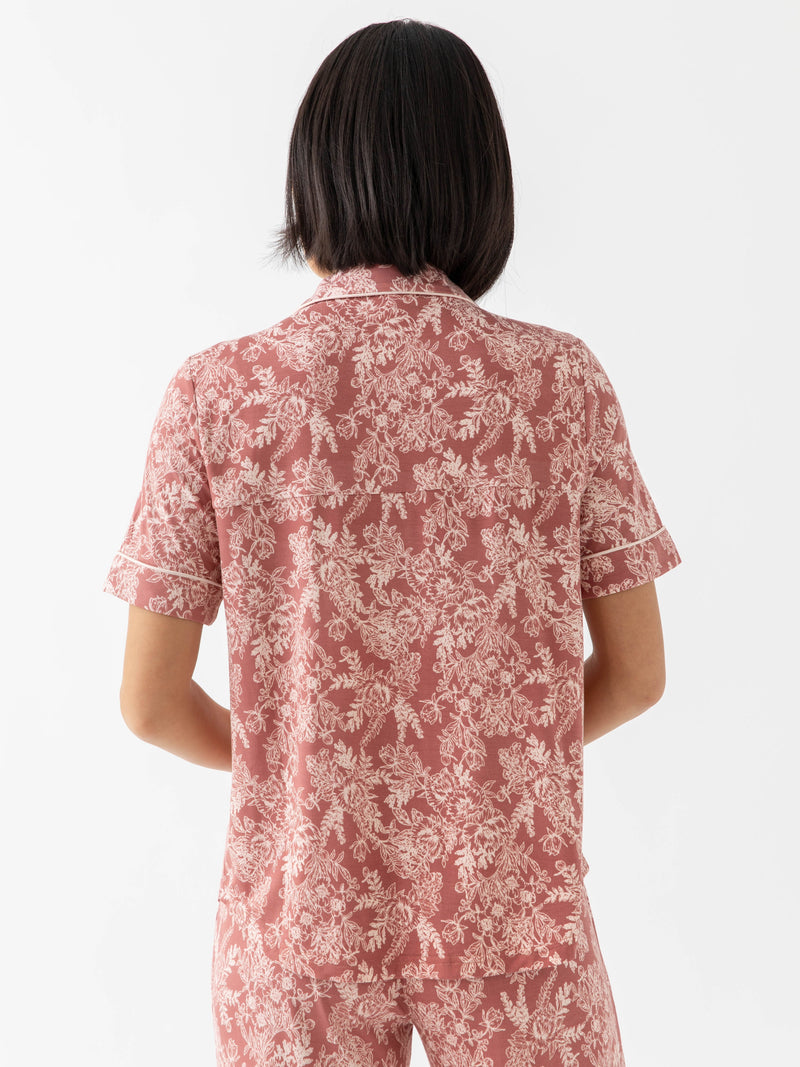 Women's Stretch-Knit Short Sleeve & Pant Bamboo Pajama Set