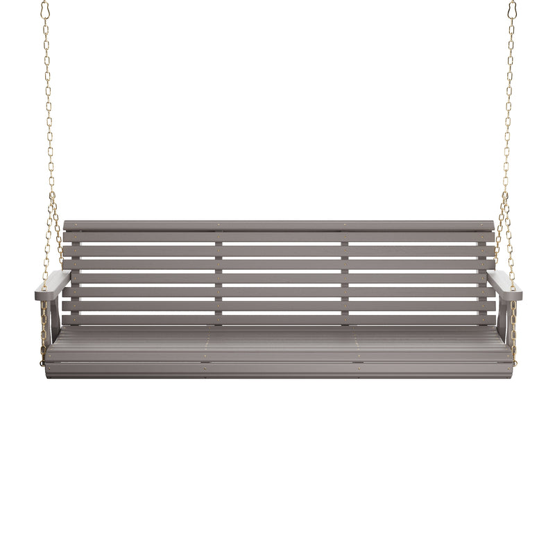 Amish Casual 6 Foot Roll Back Porch Swing in Grey Stain