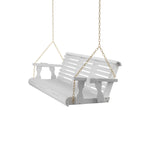 Amish Casual 5 Foot Roll Back Porch Swing in White Stain