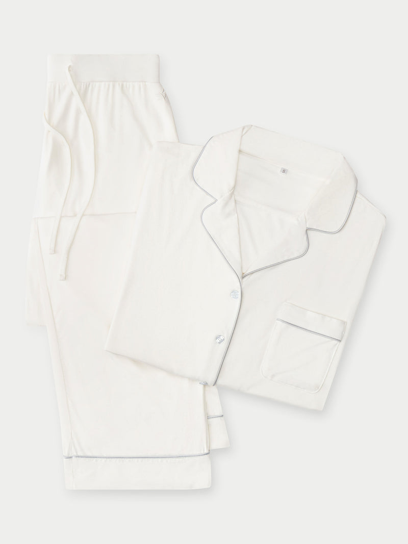 Women's Stretch-Knit Long Sleeve Bamboo Pajama Set