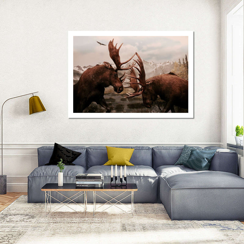 Moose Battle Wall Art