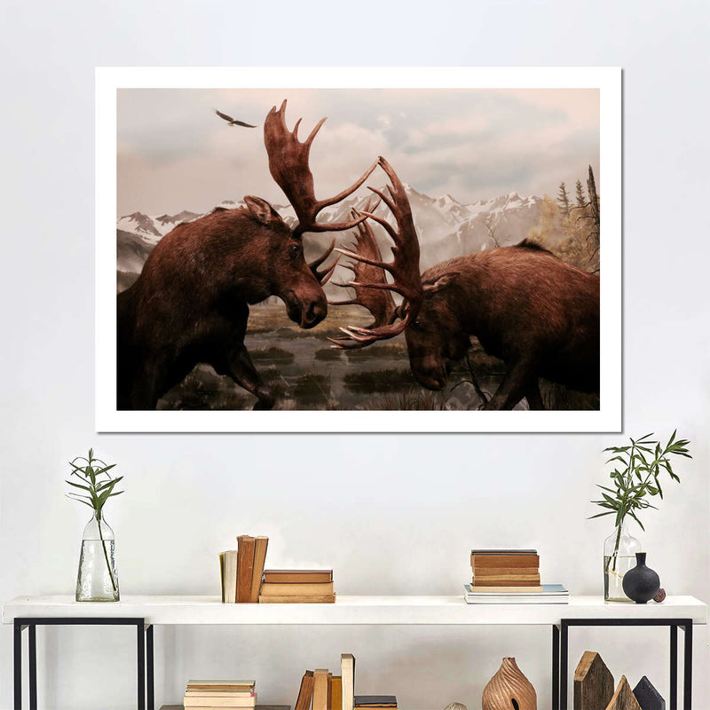 Moose Battle Wall Art