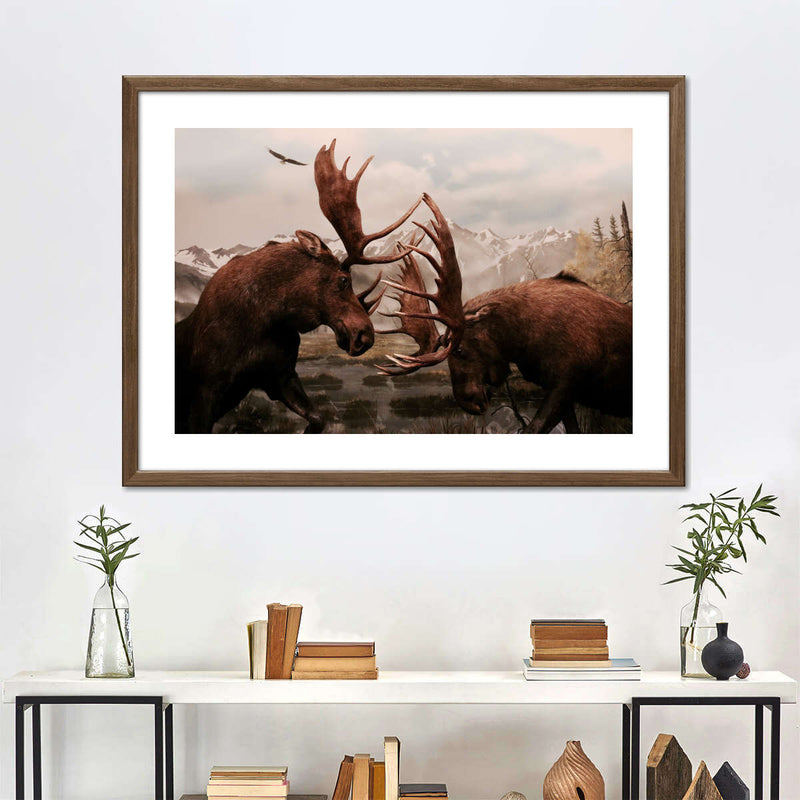 Moose Battle Wall Art