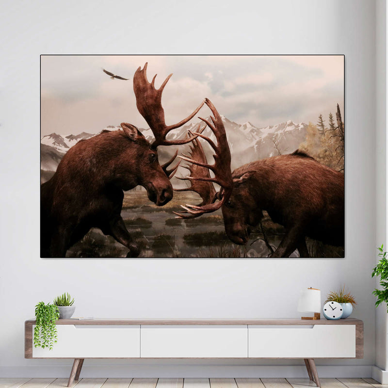 Moose Battle Wall Art