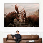 Moose Battle Wall Art