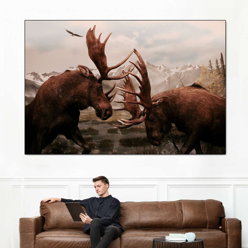 Moose Battle Wall Art