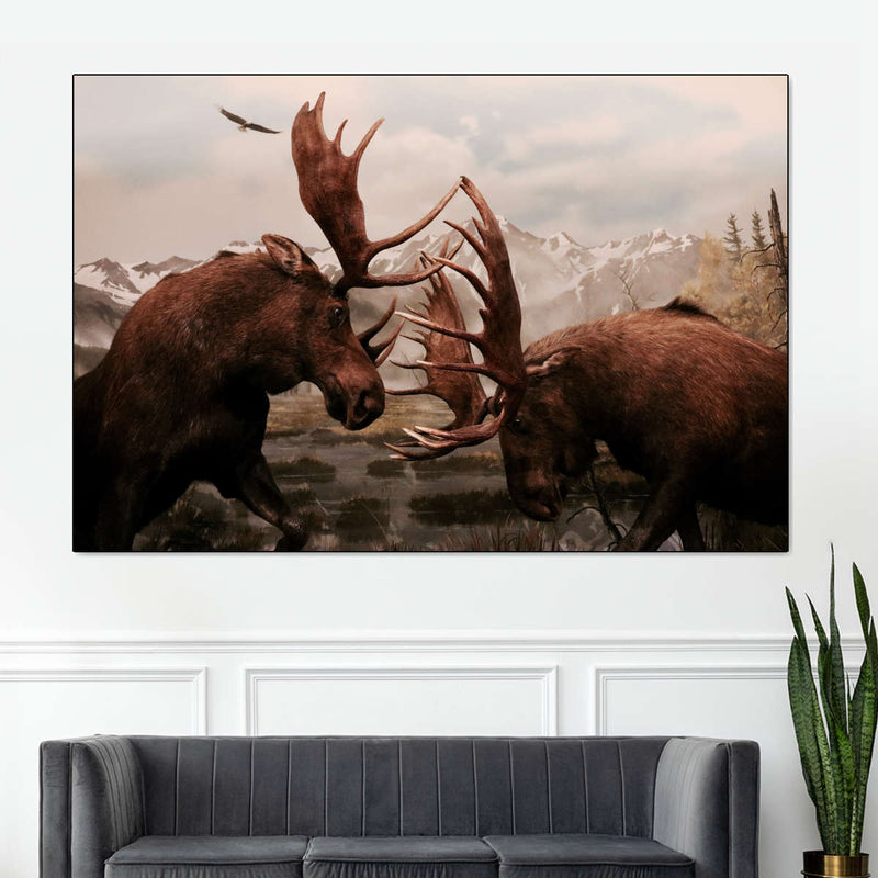 Moose Battle Wall Art