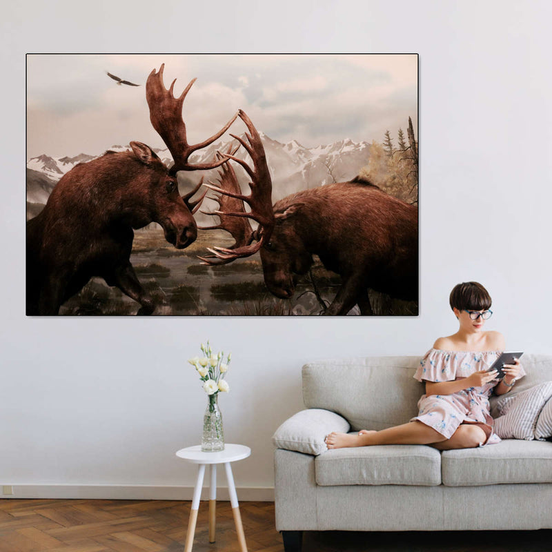 Moose Battle Wall Art