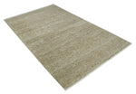 6x10 Hand Woven Natural Beige and Ivory Solid wool area Rug, Living Room Rug | N352610