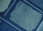6x8 Abstract Hand Knotted Blue and Ivory Wool Traditional Antique Southwestern Lori Gabbeh Rug | TRDPC31