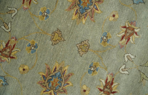 6x8 Fine Hand Knotted Blue and Ivory Traditional Vintage Persian Style Antique Wool Rug | AGR30
