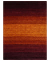 6x8 Ombre Brown and Rust Blended Stripes Pattern Wool Hand Woven Southwestern Gabbeh Rug