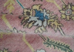 6x8 Pink, Blue and Beige Hand Knotted Heriz Serapi Floral Area Rug | TRDPC40