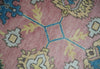 6x8 Pink, Blue and Beige Hand Knotted Heriz Serapi Floral Area Rug | TRDPC40