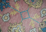 6x8 Pink, Blue and Beige Hand Knotted Heriz Serapi Floral Area Rug | TRDPC40