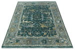 Hand Knotted Oriental Oushak Green and Gray Multi Size Wool Area Rug