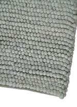 3x5, 5x8, 6x9, 8x10 and 9x12 Solid Silver Wool Blend Felted Chunky Hand Woven Area Rug