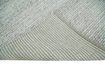 3x5, 5x8, 6x9, 8x10 and 9x12 Solid Silver Wool Blend Felted Chunky Hand Woven Area Rug