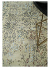 6x9 Fine Hand Knotted Beige and Rust Traditional Vintage Persian Style Antique Wool and Silk Rug | AGR2