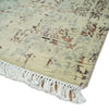 6x9 Fine Hand Knotted Beige and Rust Traditional Vintage Persian Style Antique Wool and Silk Rug | AGR2