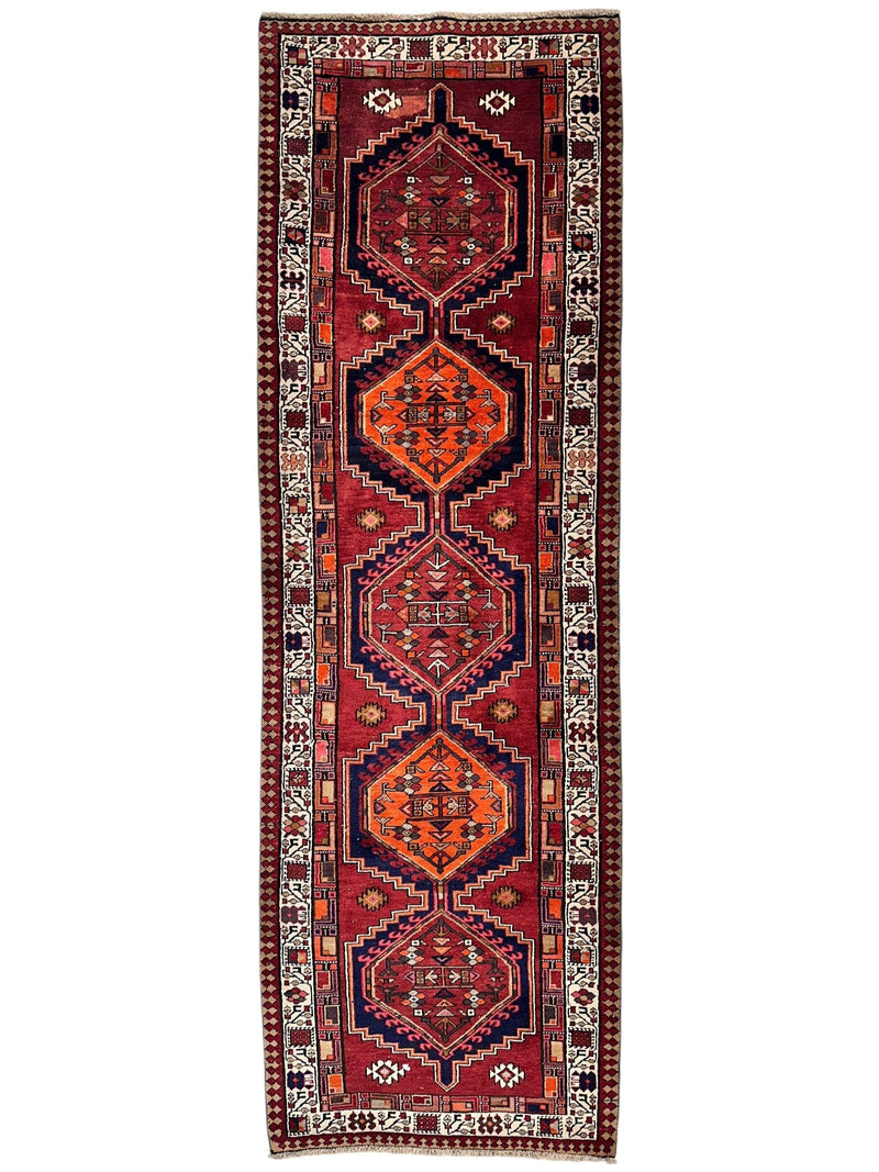 Vintage Persian Sarab Wool Runner Rug 3’4 x 10’7”