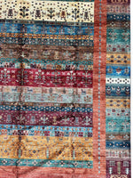 Afghani Khorjin Wool Rug – 7' x 9'10" – Vibrant Geometric & Tribal Patterns