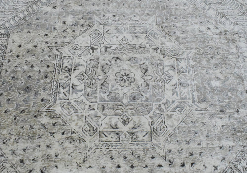 7.8x9.8 Rug, Abstract Blue and Gray Rug made with Viscose Art Silk, Living, Dinning and Bedroom Rug | TRD0091AR7898