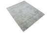 7.8x9.8 Rug, Abstract Blue and Gray Rug made with Viscose Art Silk, Living, Dinning and Bedroom Rug | TRD0091AR7898