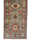 Hand-Knotted Afghan Kazak Wool Runner Rug – 2'7" x 12'3" – Traditional Geometric Design