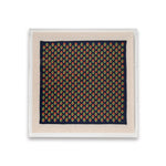 Framed Gucci Patterned G Squares Scarf Blue and Red in a 20x20x2 Shadowbox