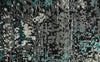 5x8 Hand Knotted Charcoal, Ivory and Blue Modern Abstract Contemporary Recycled Silk Area Rug | OP68