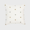 Embroidered star pillow, cream cotton velvet