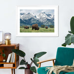Grazing Teton Bison Wall Art