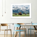 Grazing Teton Bison Wall Art