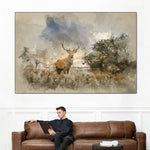 Vintage Stag Wall Art