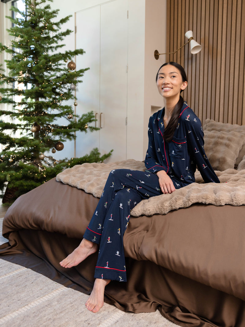 Women's Stretch-Knit Long Sleeve Bamboo Pajama Set