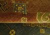 8.8x11.9 Rust, Gold and Blue Heriz Traditional Vintage Style Antique Look Hand Knotted Wool Area Rug