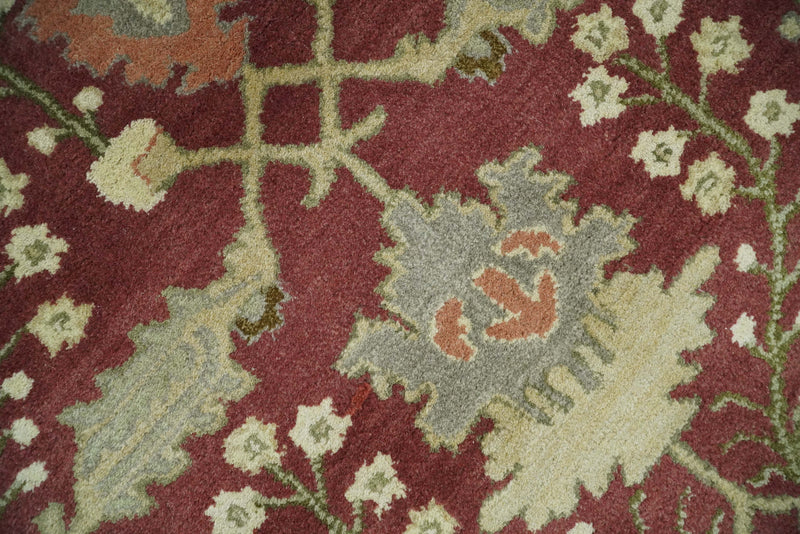 5x8, 6x9, 8x10 and 9x12 Handmade Persian Design Rust and Green made with fine wool Area Rug |  TRDCP150810