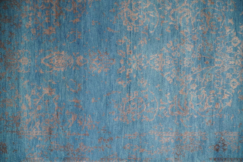 2x4 Fine Hand Knotted Peach and Blue Traditional Vintage Persian Style Antique Wool Rug | AGR25