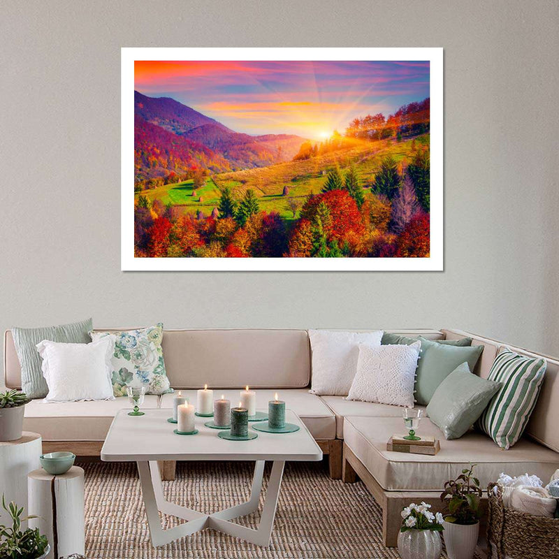 Mountain Autumn Sunrise Wall Art