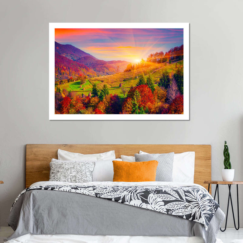Mountain Autumn Sunrise Wall Art