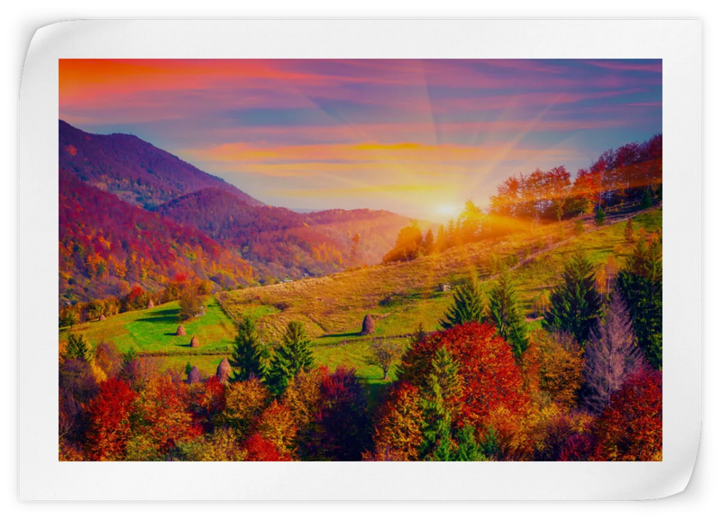 Mountain Autumn Sunrise Wall Art