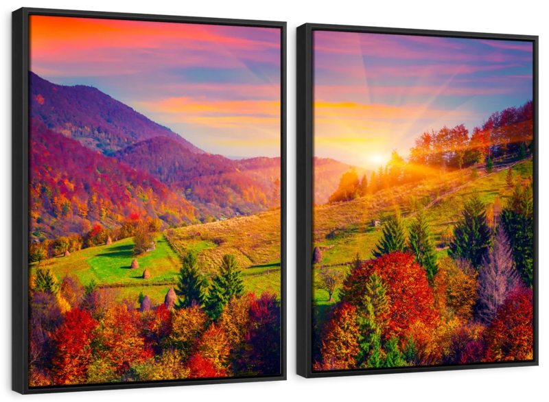 Mountain Autumn Sunrise Wall Art