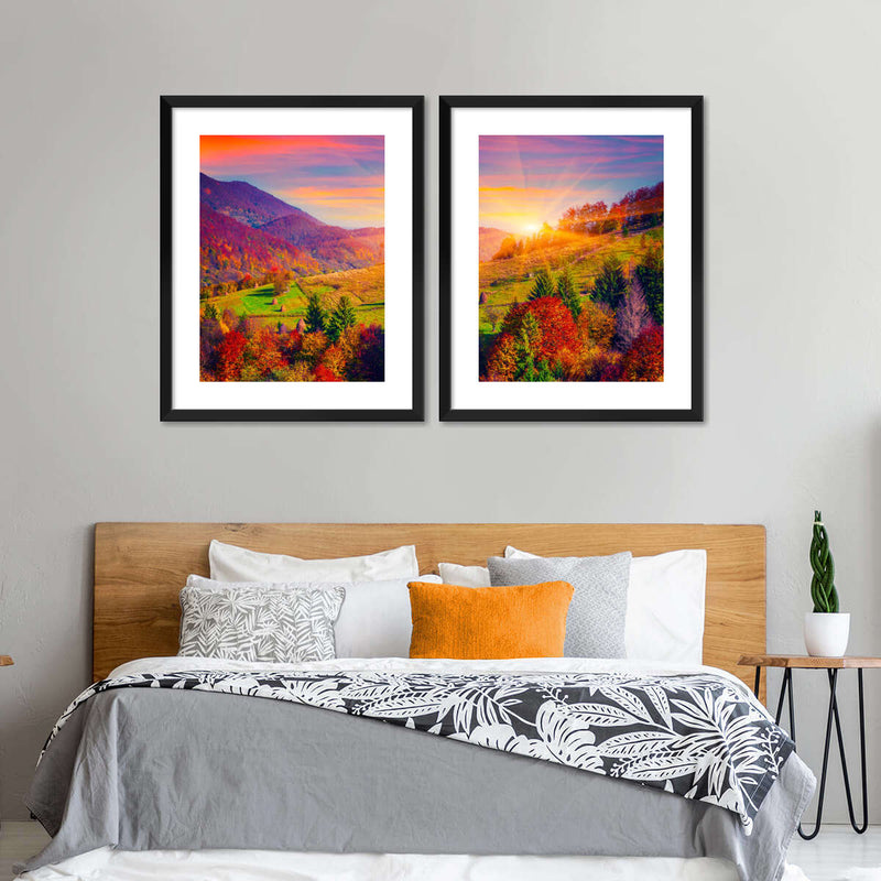 Mountain Autumn Sunrise Wall Art