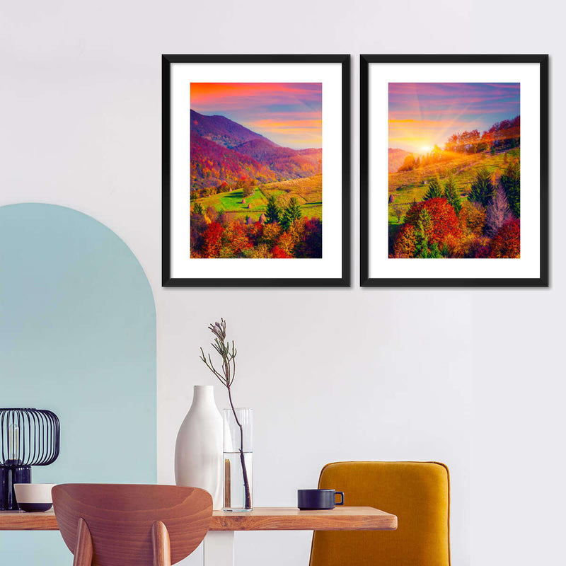 Mountain Autumn Sunrise Wall Art