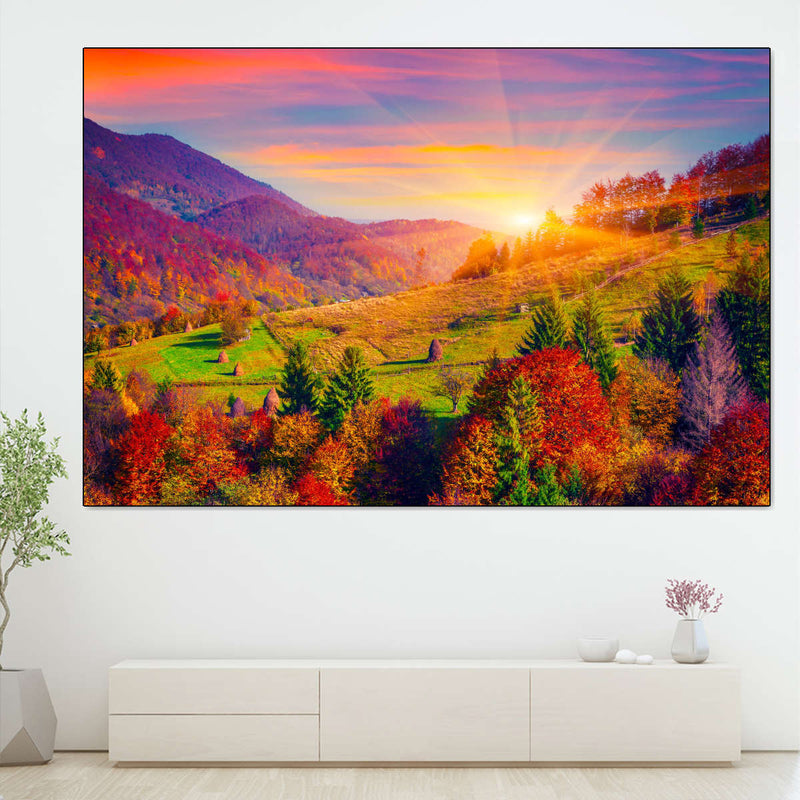 Mountain Autumn Sunrise Wall Art