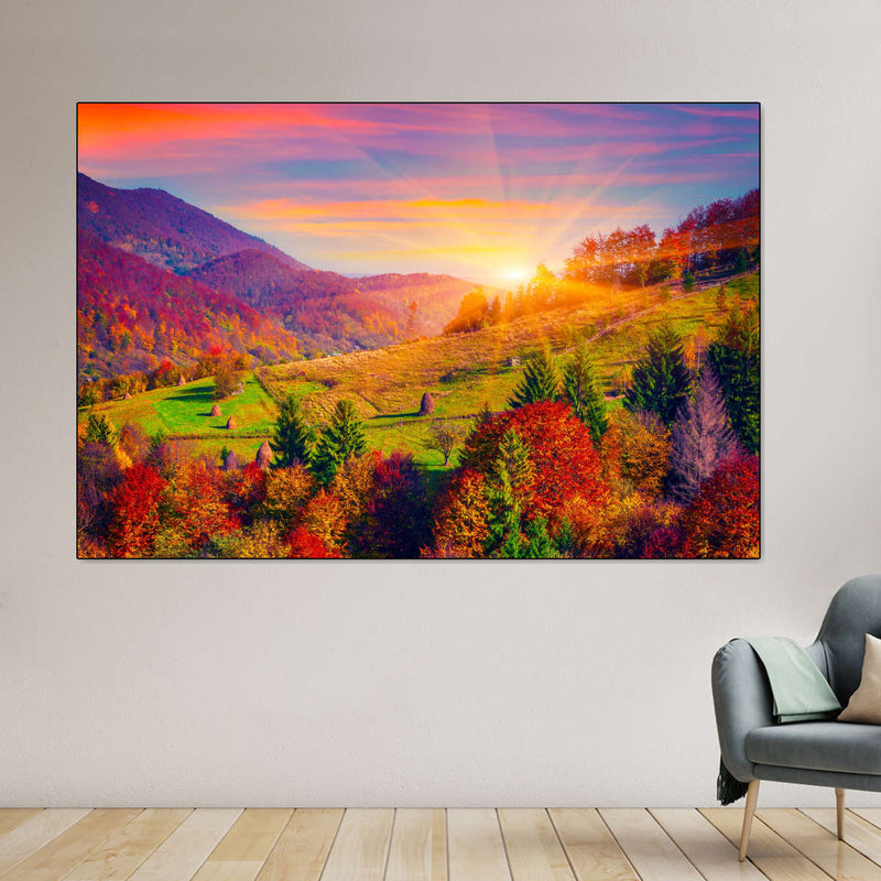 Mountain Autumn Sunrise Wall Art