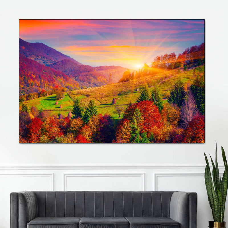 Mountain Autumn Sunrise Wall Art
