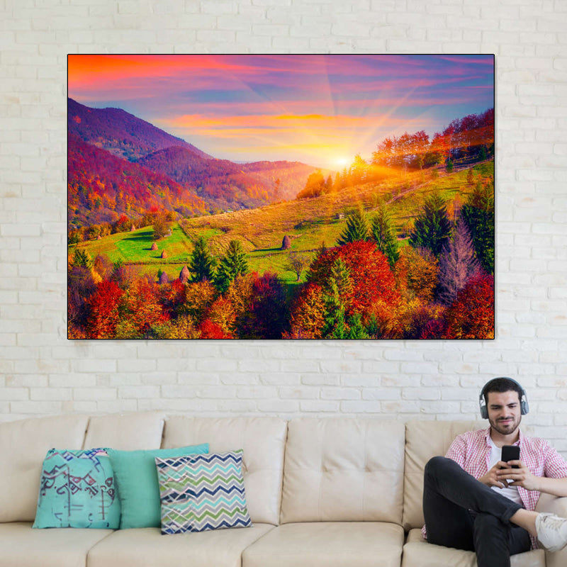 Mountain Autumn Sunrise Wall Art